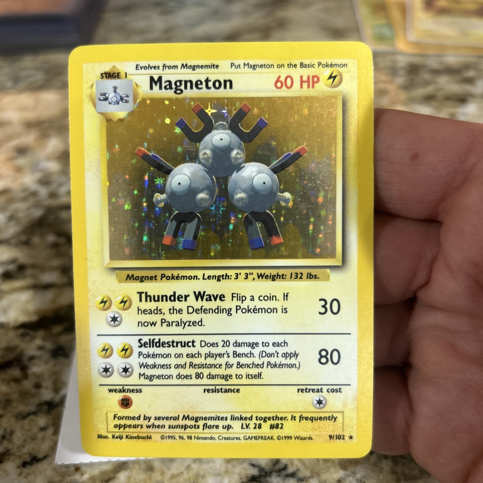 Magneton 009/102 Base Set Holo Pokemon Rare Vintage