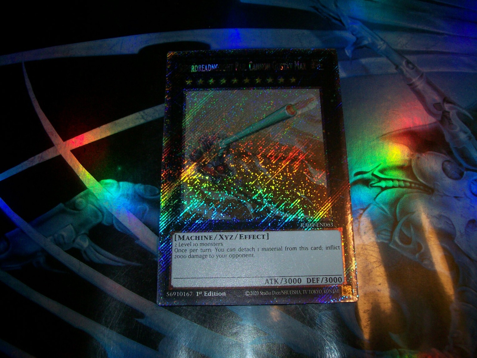Superdreadnought Rail Cannon Gustav Max Platinum Secret Rare RA04-EN063