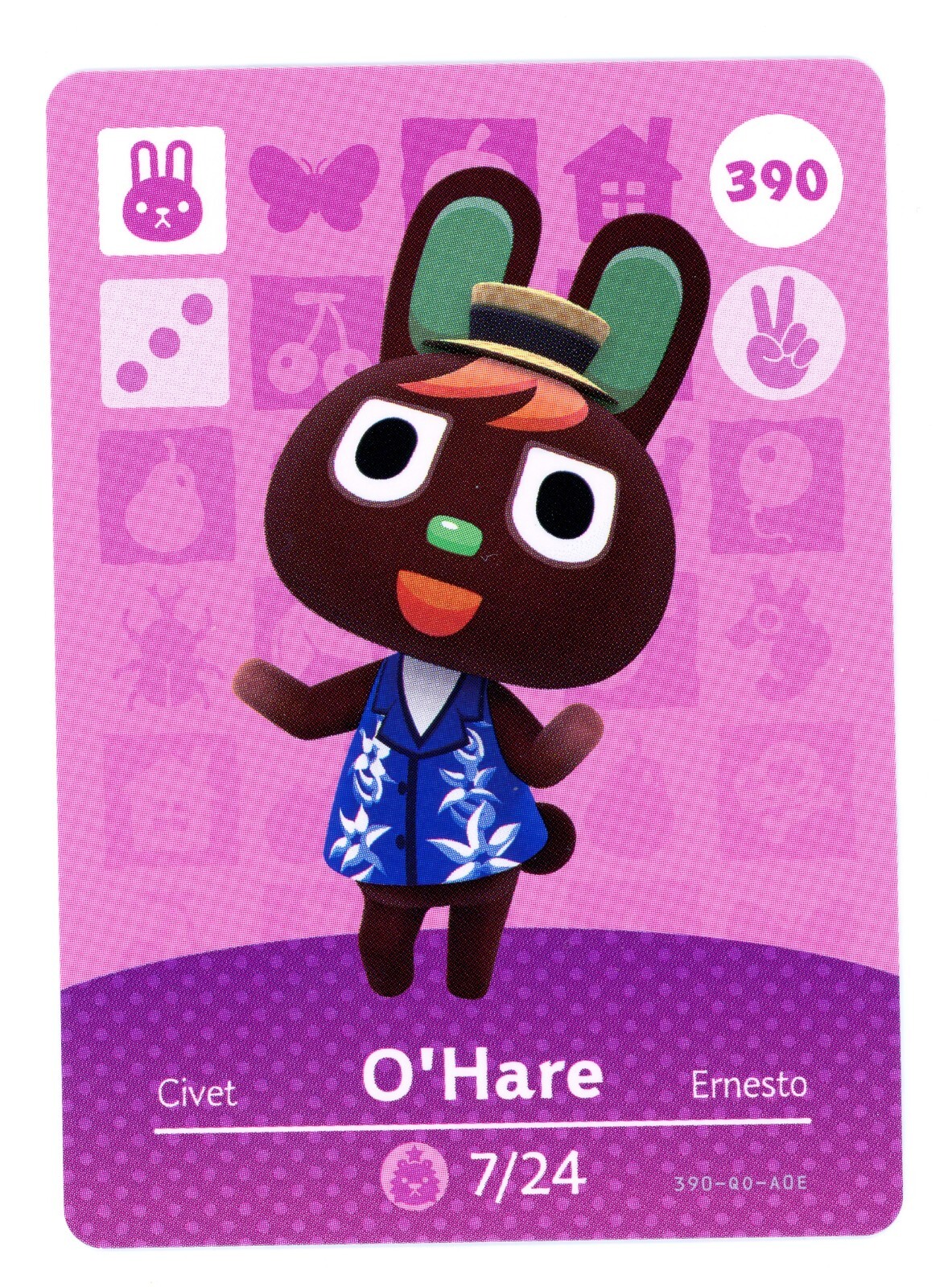 O’Hare #390 – Amiibo Card – Animal Crossing Series 1 – Authentic Nintendo