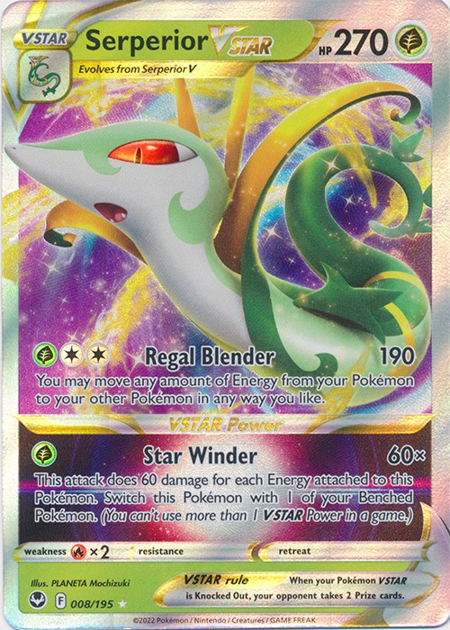 Holo Serperior VSTAR 008/195 Ultra Rare SWSH12: Silver Tempest