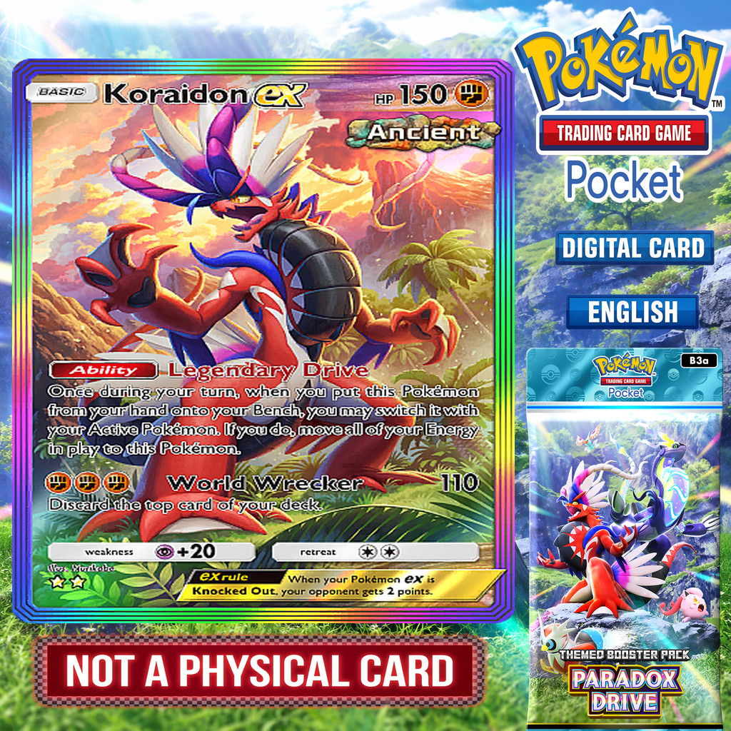 Pokemon TCG Pocket – Koraidon EX RR (Rainbow Rare) from PARADOX DRIVE