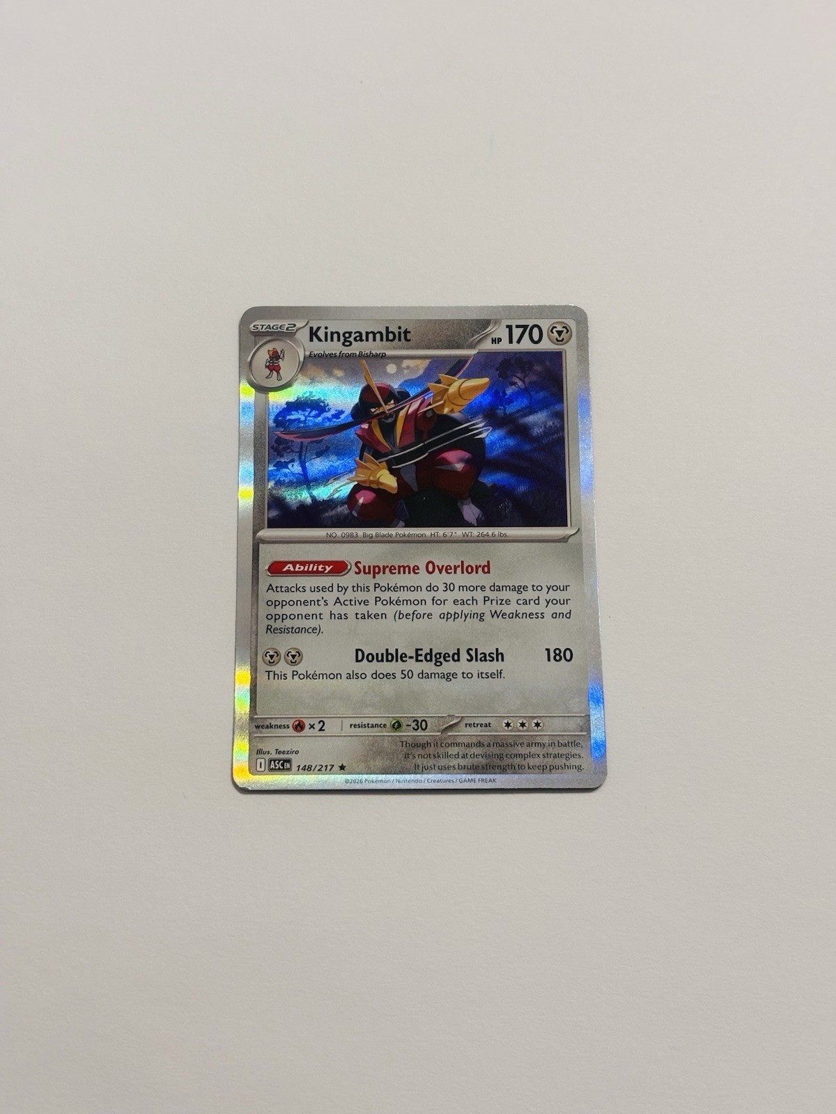 Kingambit 148/217 Holo Rare Pokemon Ascended Heroes NM