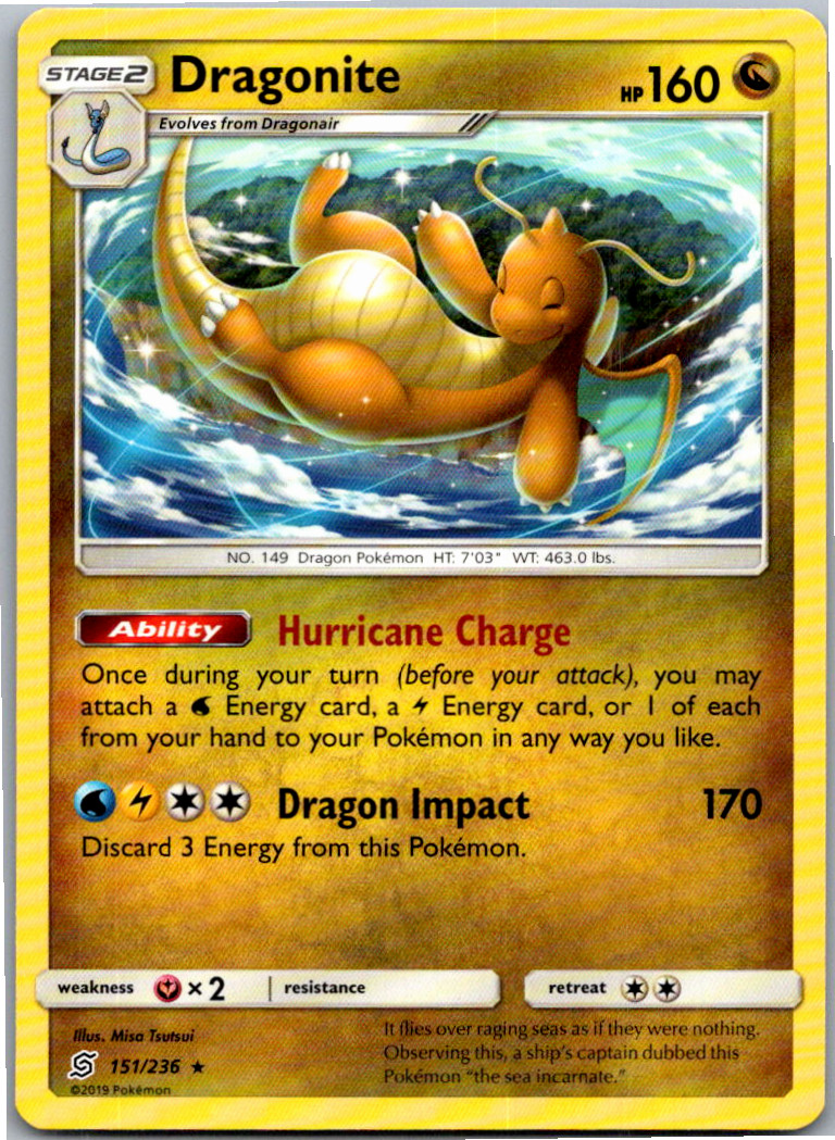 Dragonite Rare SM – Unified Minds 151/236 NM