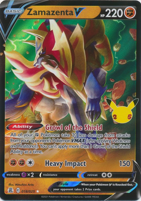 Holo Zamazenta V 018/025 Ultra Rare Celebrations