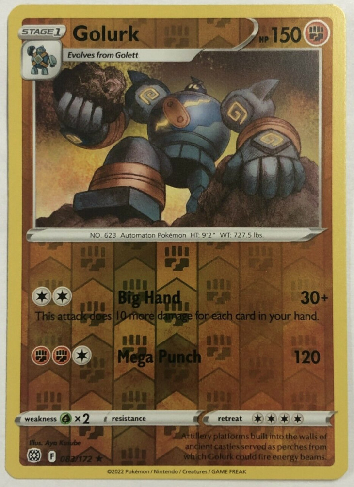 Pokemon – Golurk 083/172 – Rare – Reverse Holo – Brilliant Stars – NM/M – New