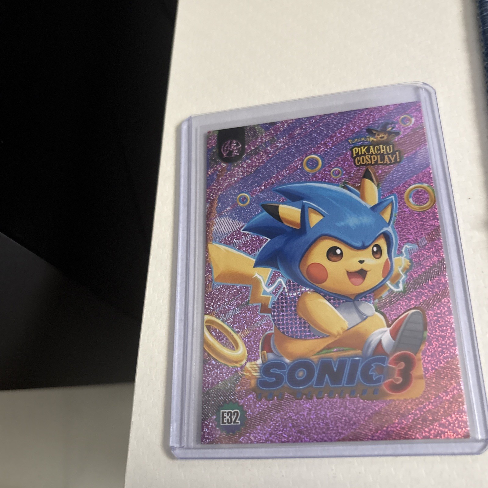 Sonic The Hedgehog 3 (Pikachu) #E32 Pink Holo Box Hit Pikachu Cosplay NM