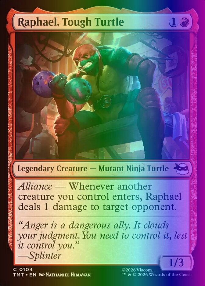 MTG Raphael, Tough Turtle (104/343) Teenage Mutant Ninja Turtles NM FOIL