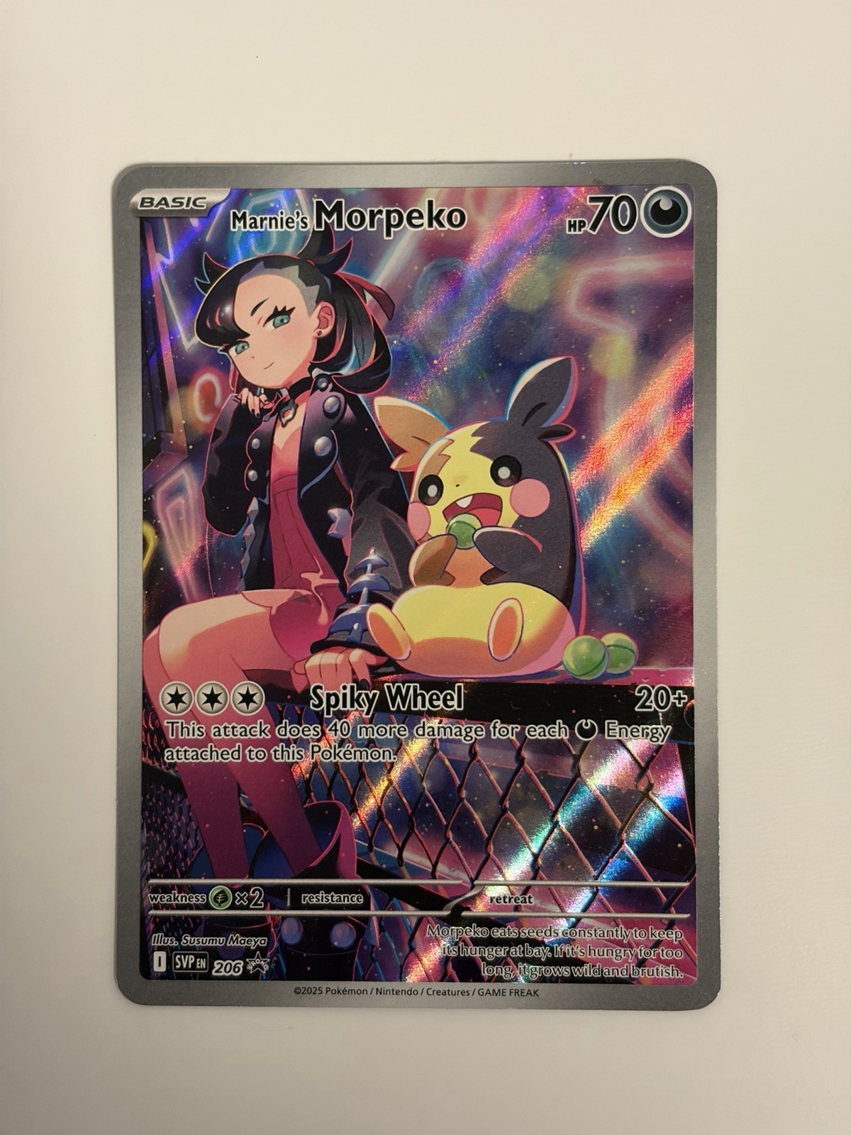 Pokémon TCG Marnie’s Morpeko 206 Black Star Promo Card Near Mint Condition