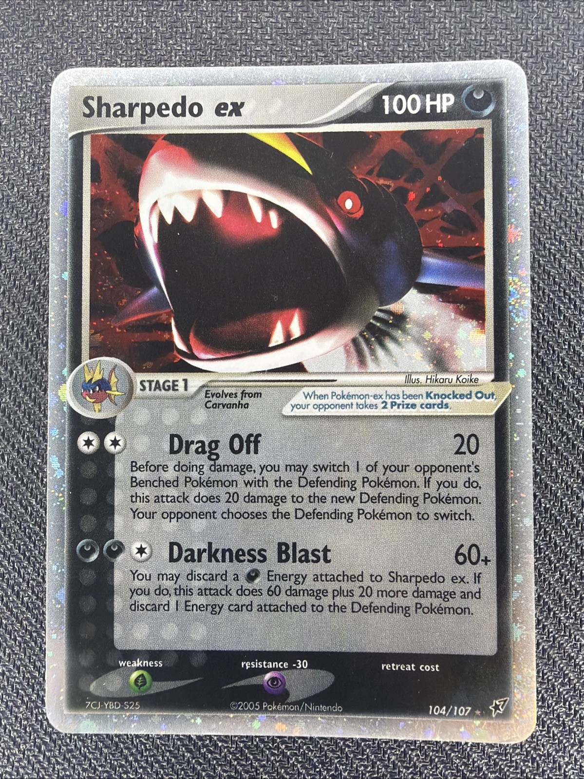 Pokemon Deoxys Sharpedo EX 104/107 Holo