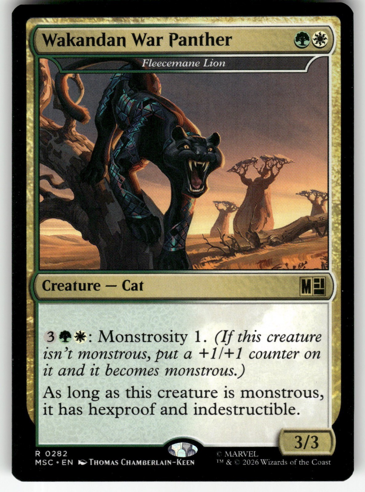 Wakandan War Panther 282 Commander: Marvel Super Heroes Magic: The Gathering NM