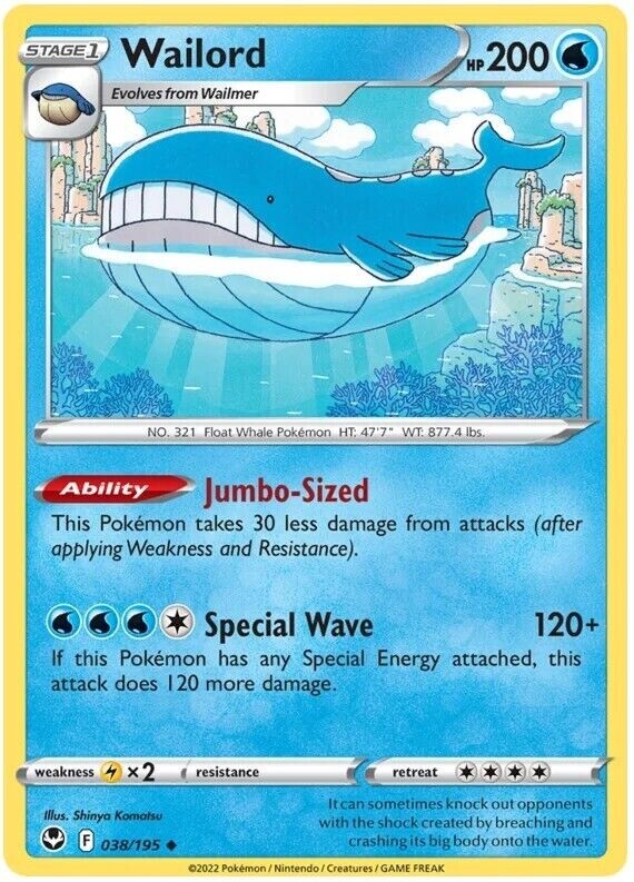 Pokemon – Wailord – 038/195 – Silver Tempest – NM/M