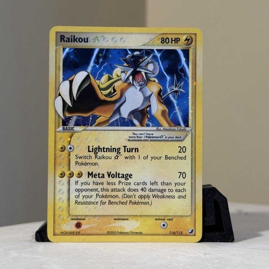 The Pokémon Company Raikou Star 114/115 Unseen Forces Ultra Rare Holo 2005 80 HP