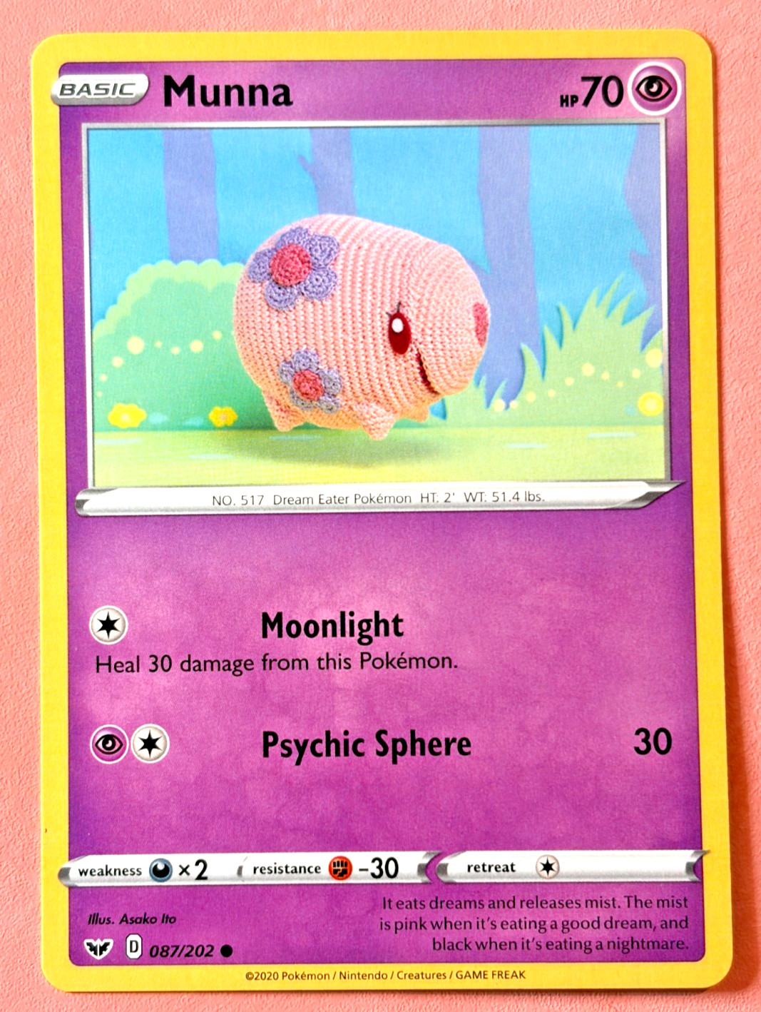 Munna ~ Crochet Art ~ Cute Pokemon Card ~ Asako Ito Gallery~ Pretty in Pink