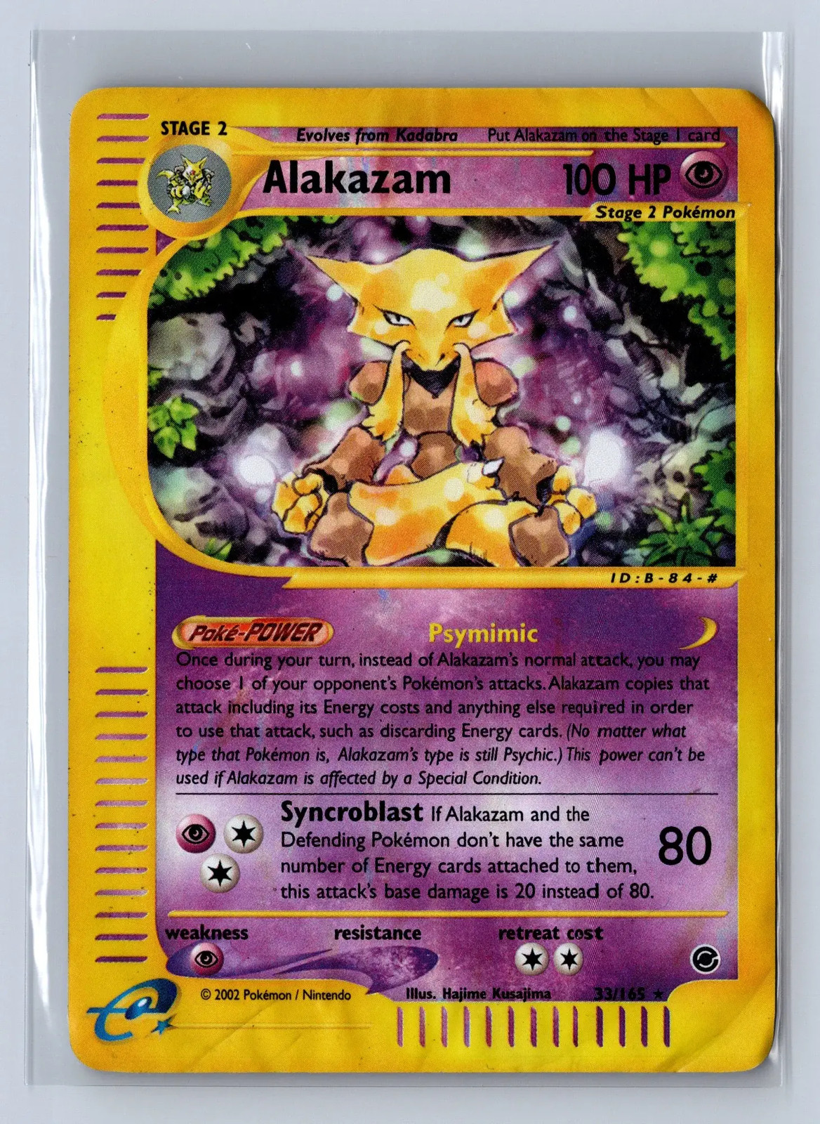 2002 Pokemon Expedition Reverse Holo Alakazam #33/165 DMG