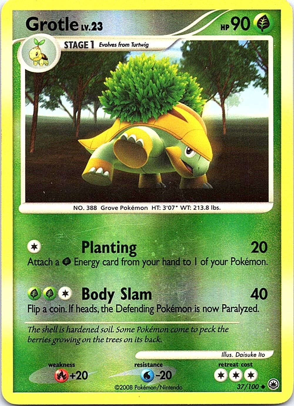 Grotle 37/100 Uncommon Majestic Dawn Pokemon Reverse Holo Near Mint