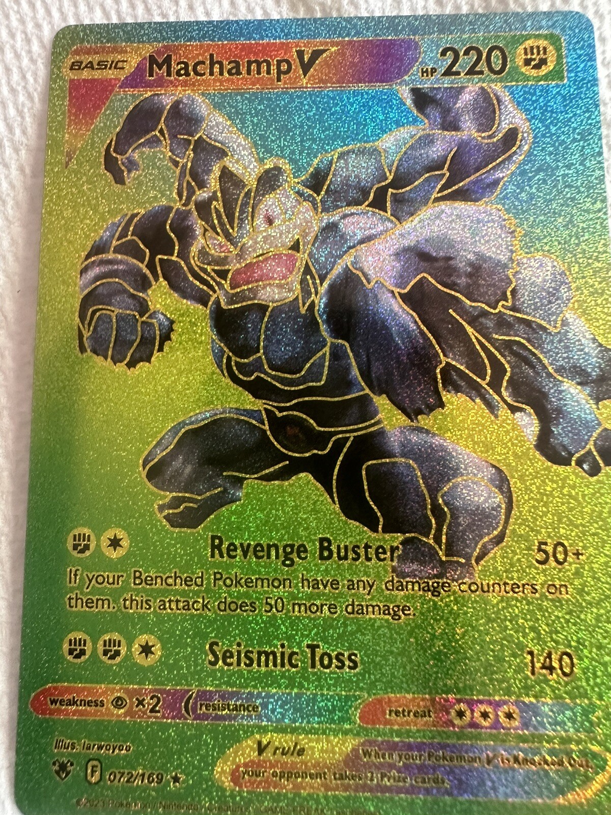 Machamp V Multi Color Foil Fan Art 🖼️ Hp220 NM
