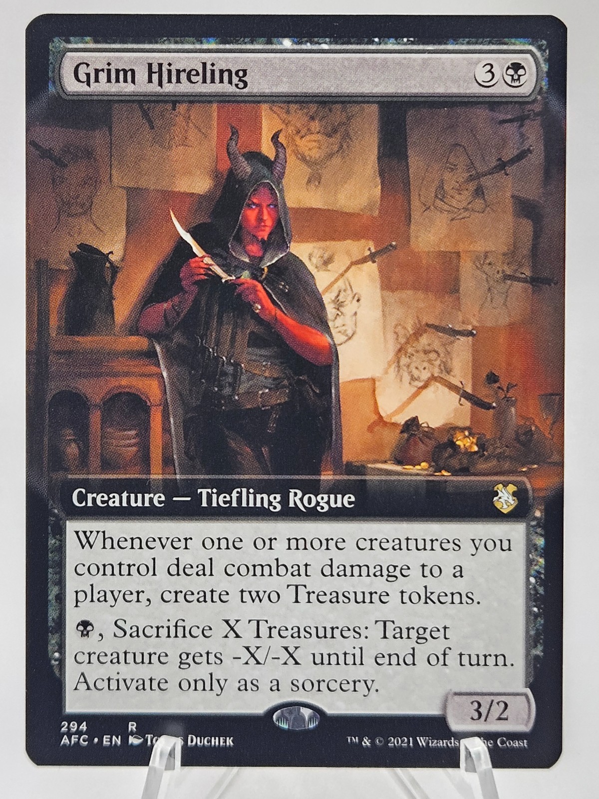 Near Mint x 1 Grim Hireling – Extended Art Commander: Adventures in the Forgotte