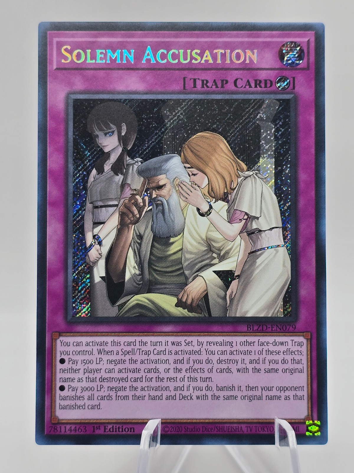 Solemn Accusation | BLZD-EN079 | Secret Rare | Blazing Dominion | 1st Edition