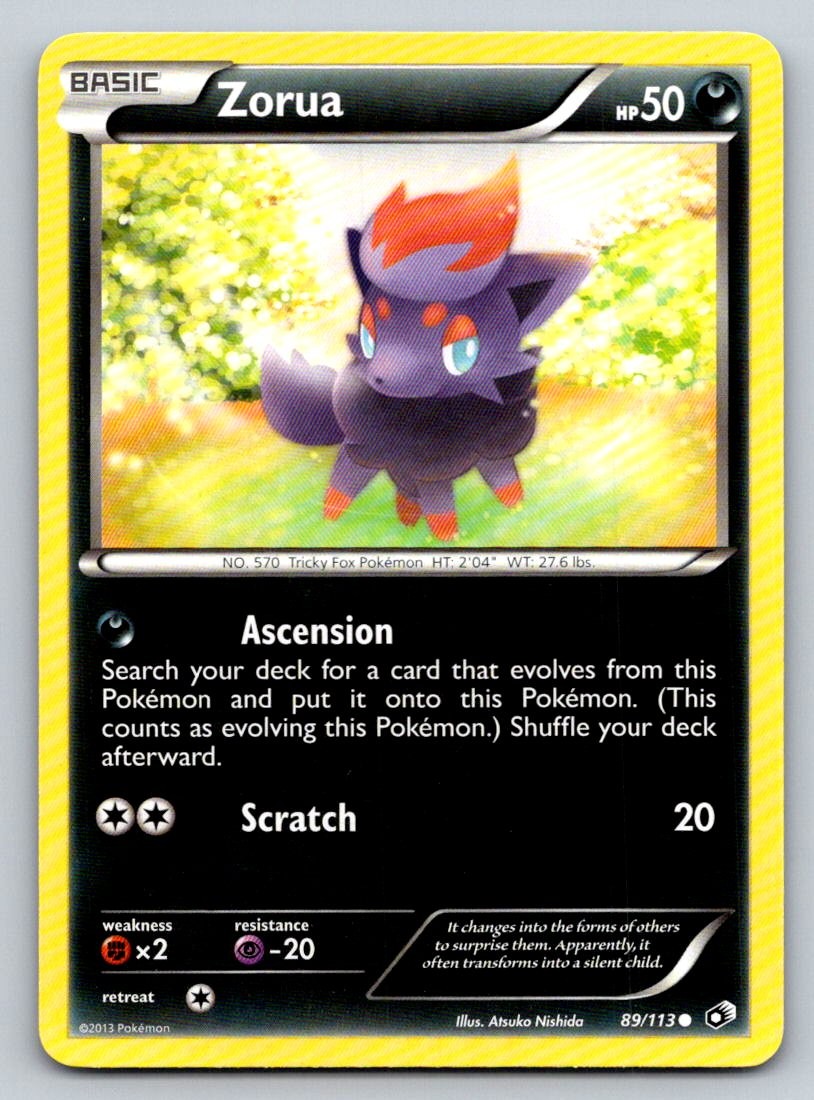 Zorua 89/113 Common Legendary Treasures Pokemon Near Mint