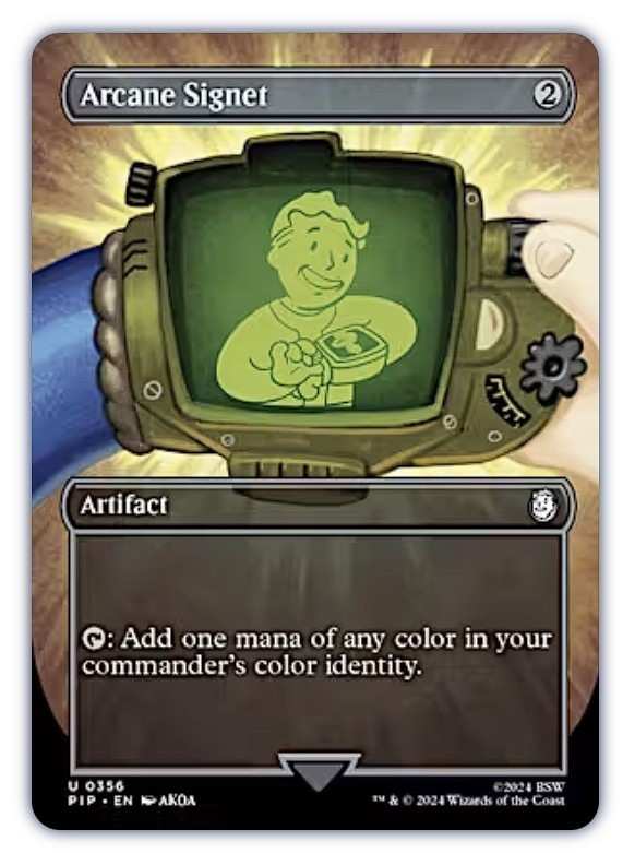 NM – Arcane Signet (BORDERLESS REG): Universes Beyond: Fallout- Free SHipping