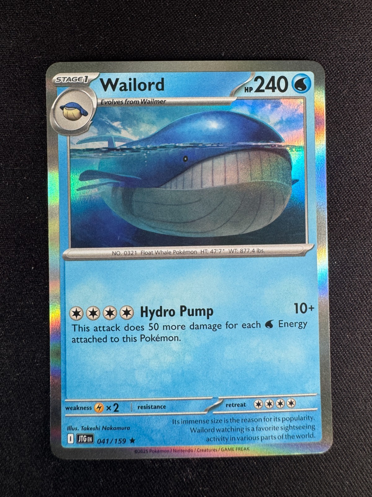 Wailord 041/159 Journey Together Rare Holofoil Near Mint