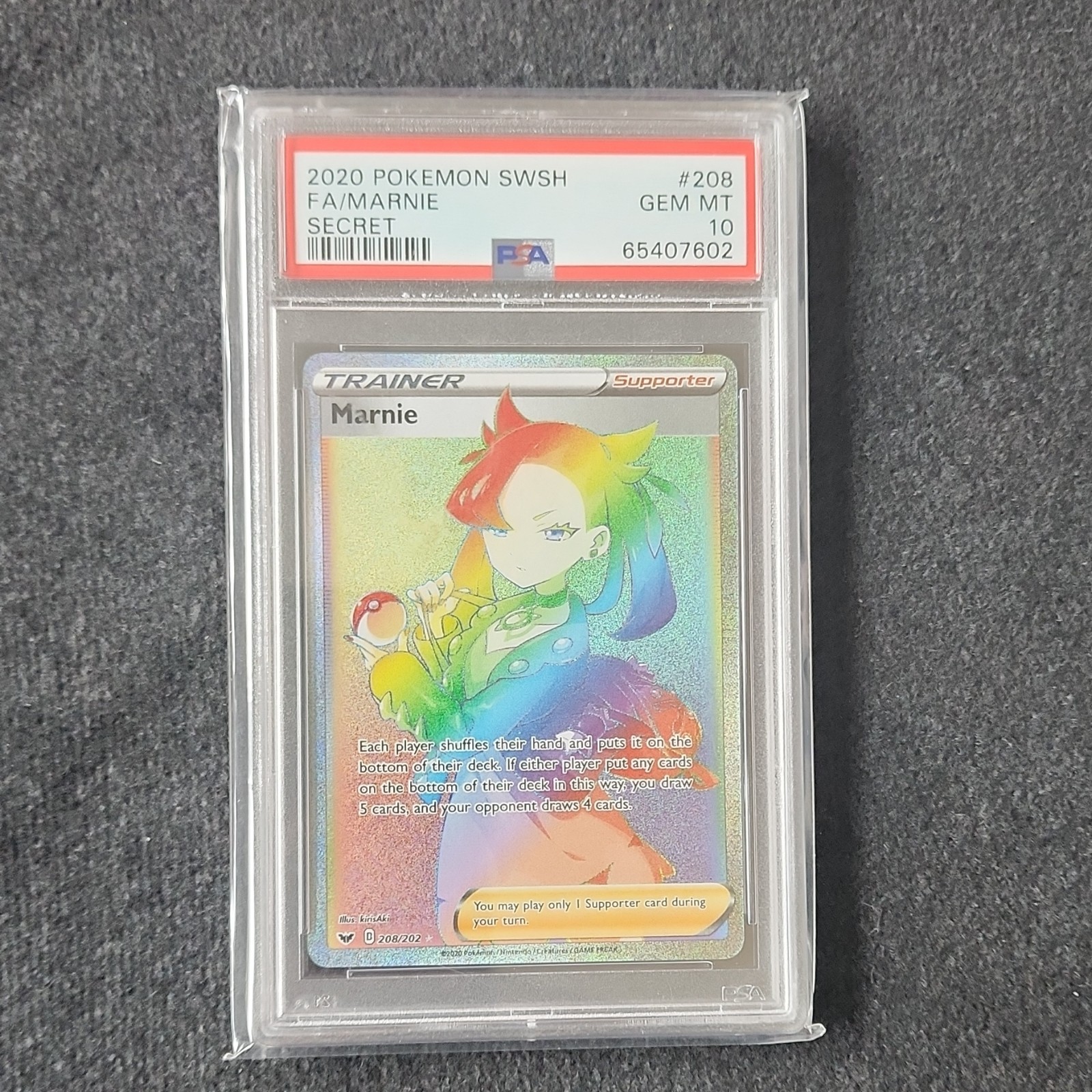 Pokemon TCG Marnie 208/202 Swsh01 Sword & Shield Secret Rare Holo Full Art