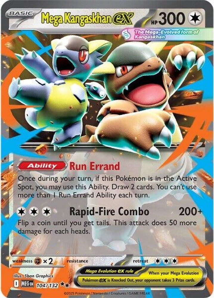 Mega Kangaskhan ex MEG 104/132 Pokémon ME01: Mega Evolution Double Rare Holof…
