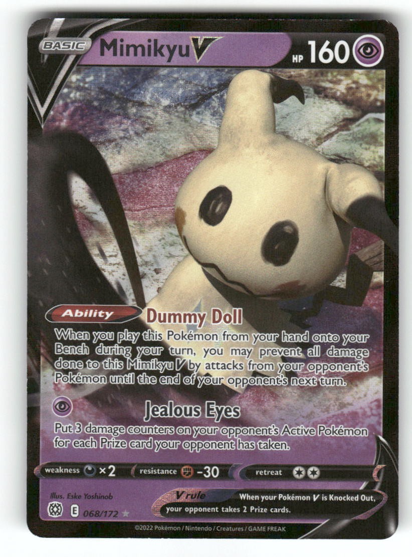 Mimikyu V 068/172 – Holo V Rare Brilliant Stars Pokemon Holo NM