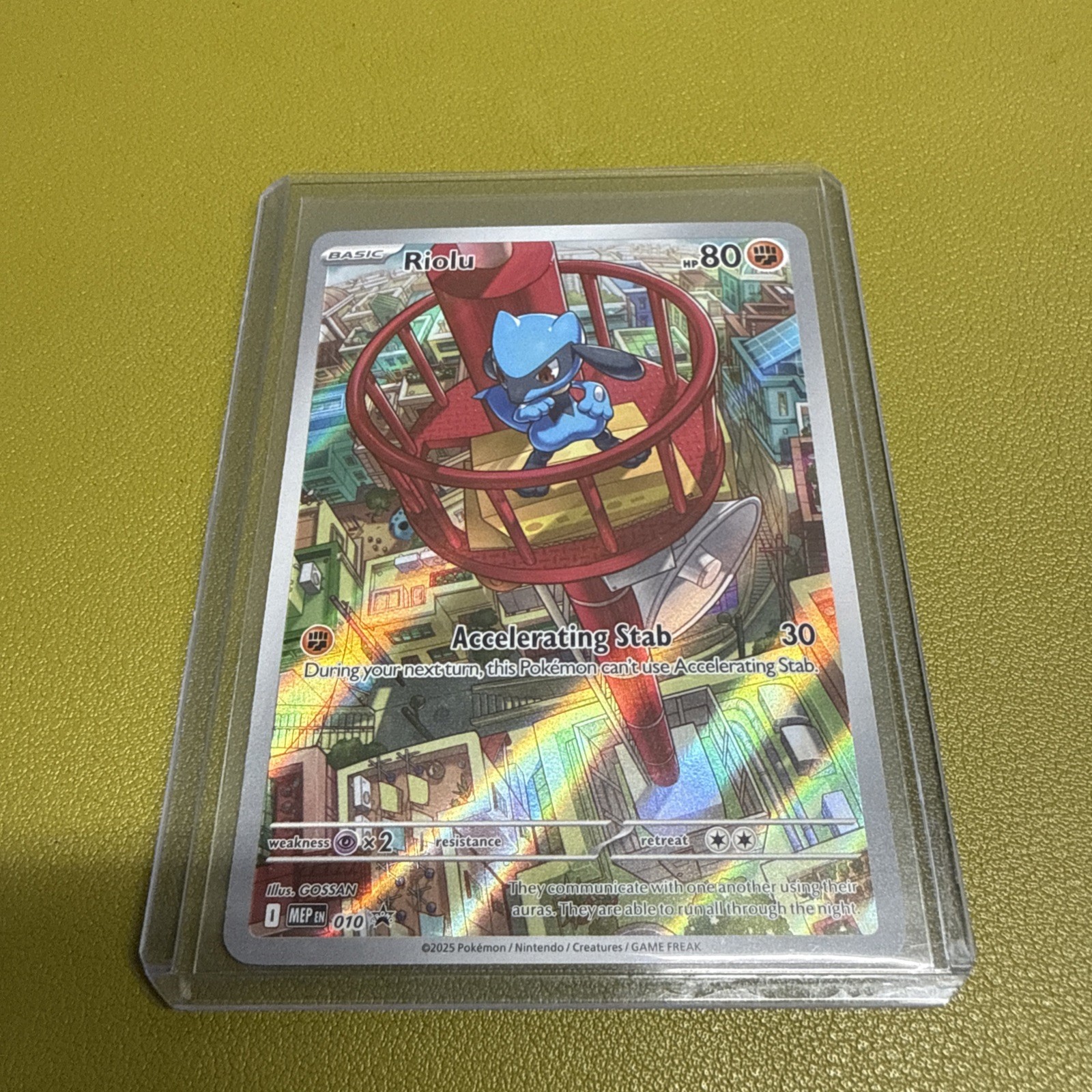 Pokemon SEALED Riolu 010 Black Star Promo Mega Evolution Full Art Holo /Coin TCG