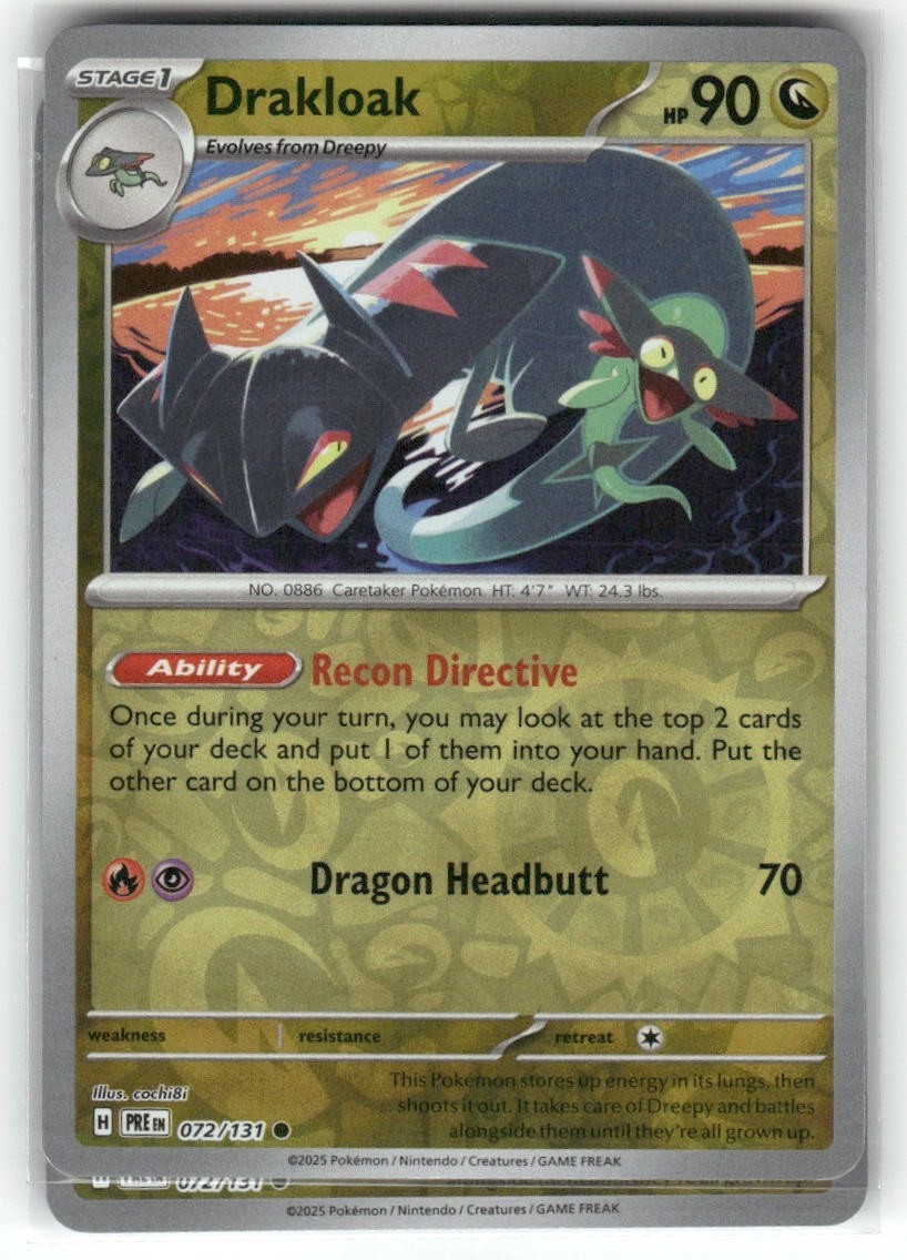 Drakloak 072/131 Reverse Holo Prismatic Evolutions Pokemon TCG