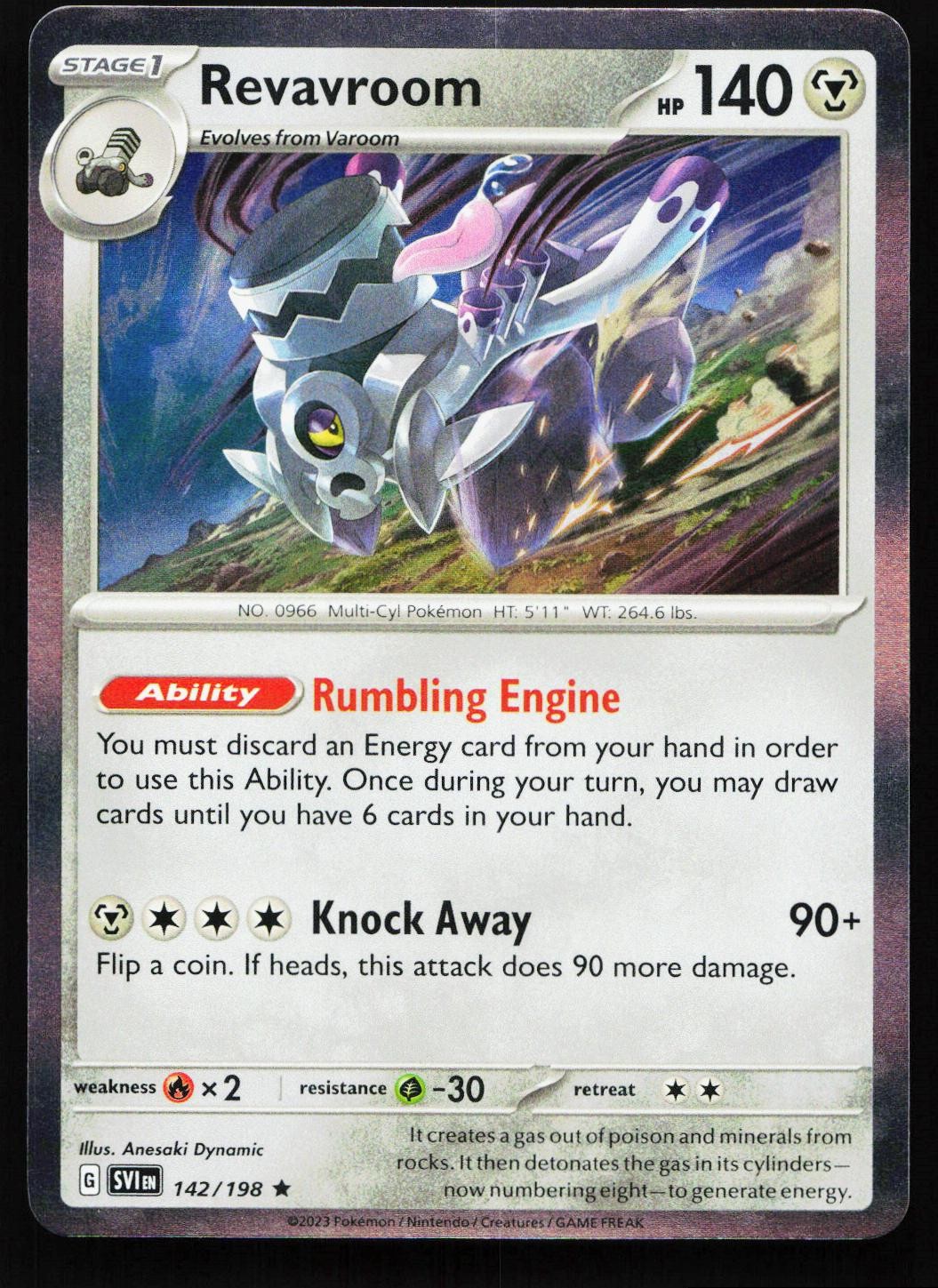 REVAVROOM 142/198 RARE SCARLET & VIOLET HOLO NM