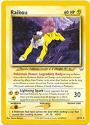 Pokemon Neo Revelation 22/64 Raikou UNLIMITED EDITION Card