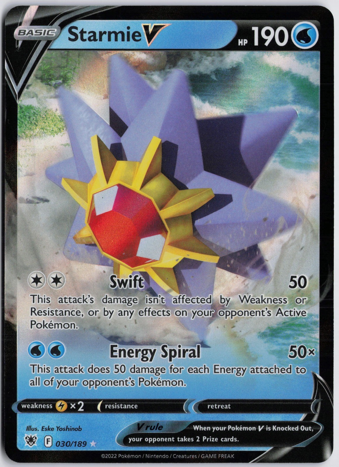 Starmie V SWSH10: Astral Radiance 030/189 NM Holo Eske Yoshinob
