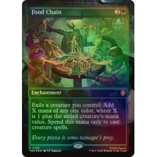 FOIL FOOD CHAIN (BORDERLESS) Teenage Mutant Ninja Turtles Eternal Magic MTG CARD