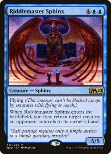Light Play, English MTG Regular Riddlemaster Sphinx – Welcome Deck Exclusive Cor