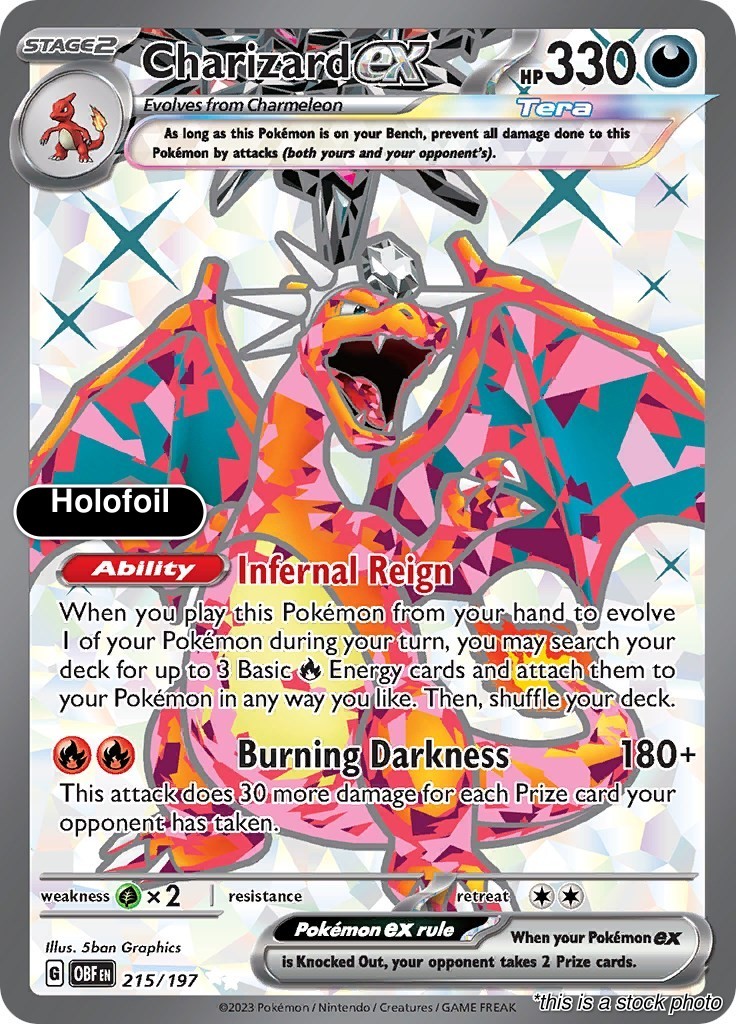 Charizard ex Holofoil Ultra Rare OBF 215/197 NM