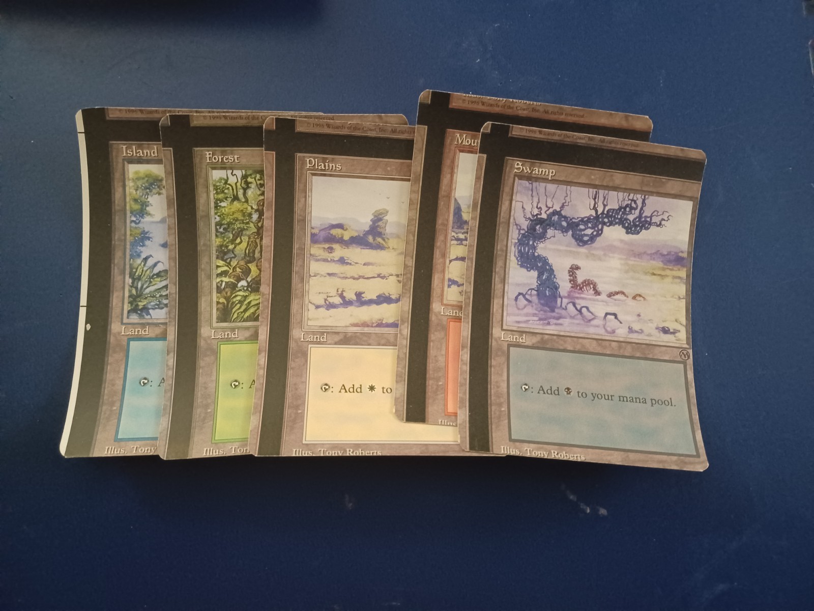 NFC miscut 1996 Arena Basics – Island, Swamp, Forest, Mountain, Plains MTG Magic