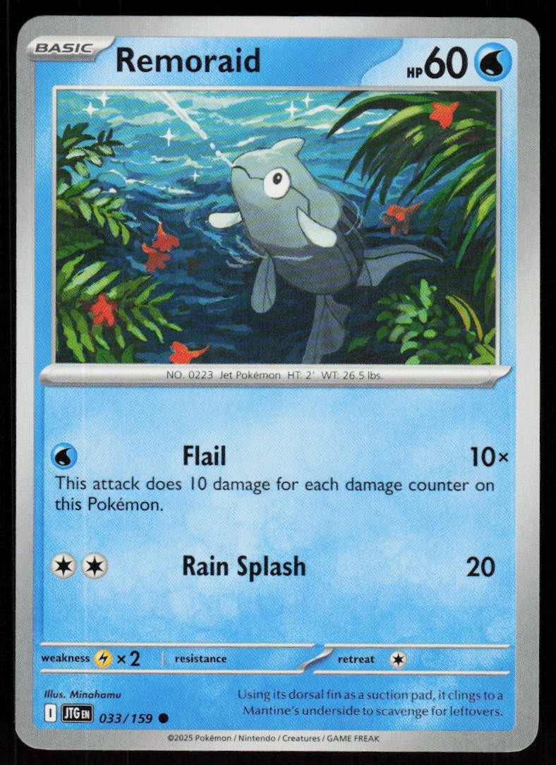 Remoraid 033/159 Common Journey Together Pokemon Near Mint