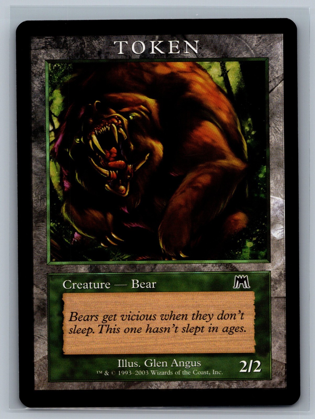 Magic MTG 2003 Magic Player Rewards Bear Token Promo TCG CCG
