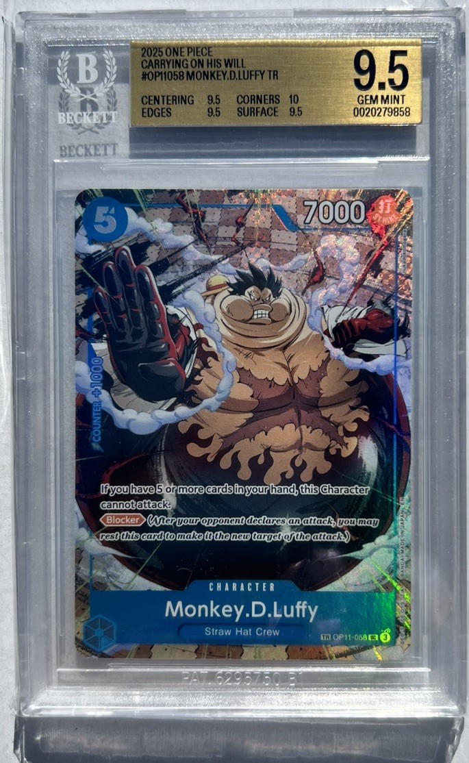 2025 One Piece TCG Carrying On His Will Monkey.D.Luffy OP11-058 (TR) BGS 9.5