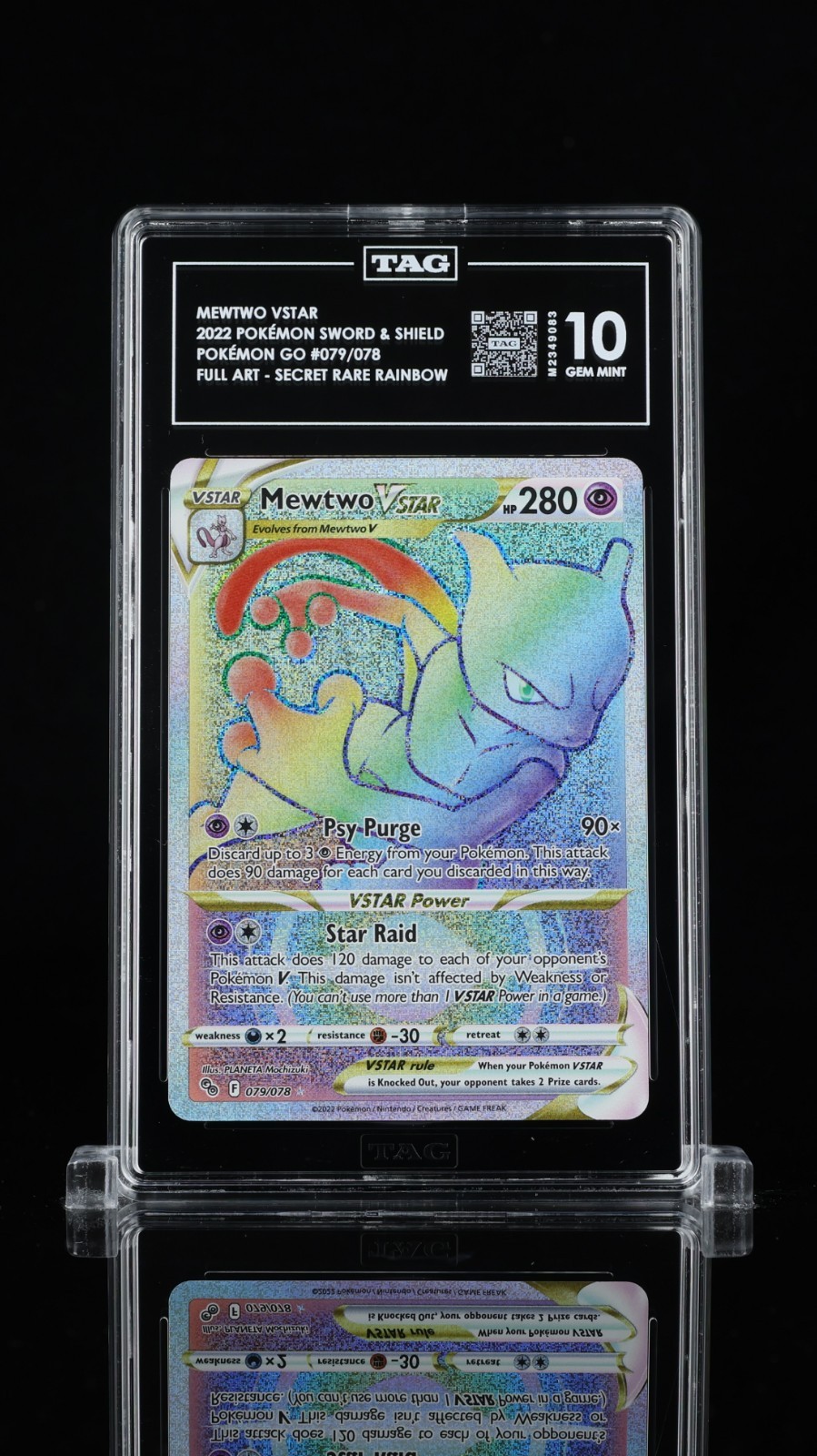 Mewto VSTAR 079 TAG 10 Pokemon GO Secret Rare Graded Gem Mint 10
