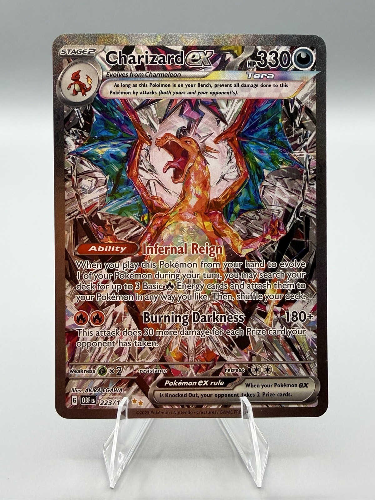 Pokemon TCG Charizard ex 223/197 SV03 Obsidian Flames SIR Holo Full Art 2023