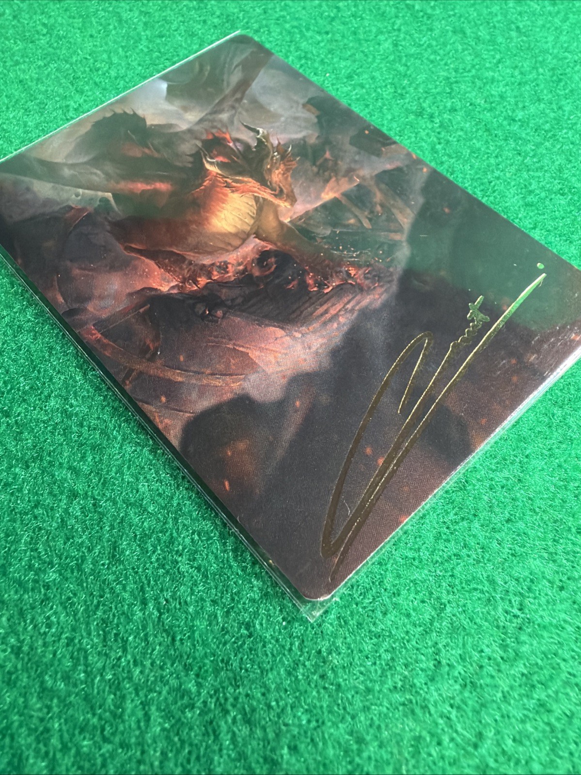 Red Dragon Gold Signed Art Card 81/81 Rudy Siswanto MTG Magic AFR Forgotten