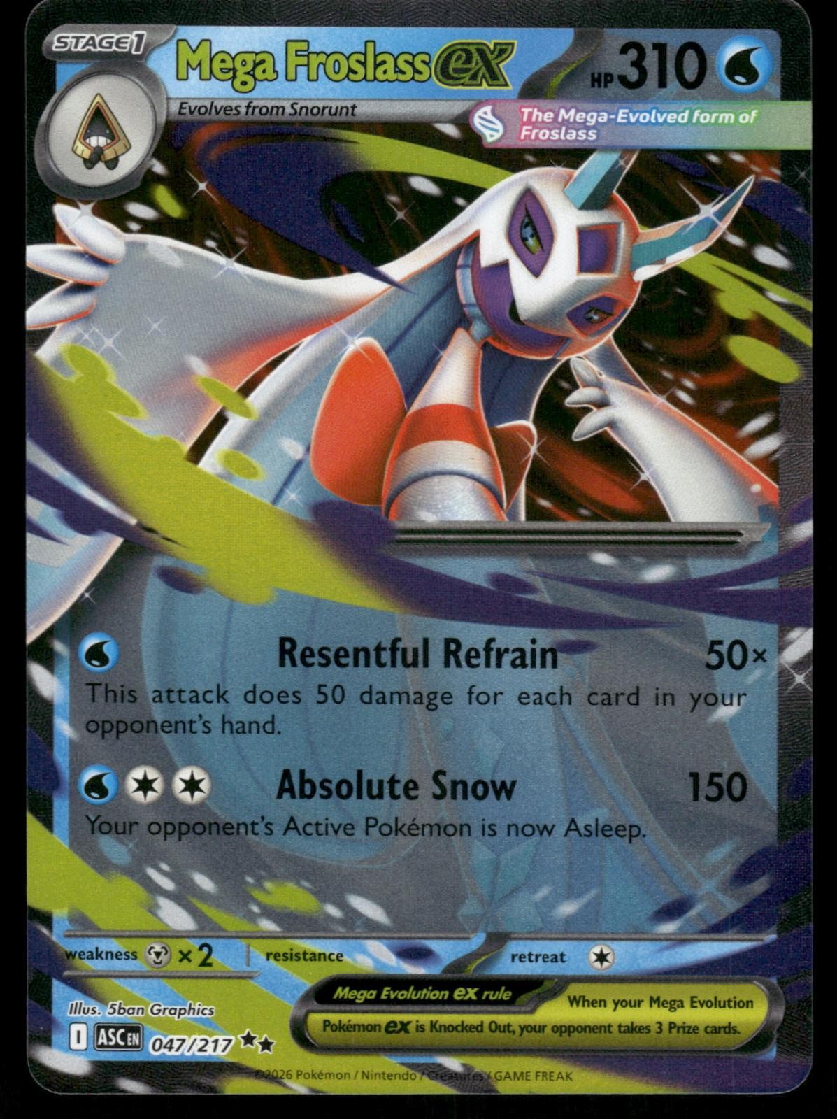 Mega Froslass ex 047/217 Double Rare Ascended Heroes Pokemon Holo Near Mint
