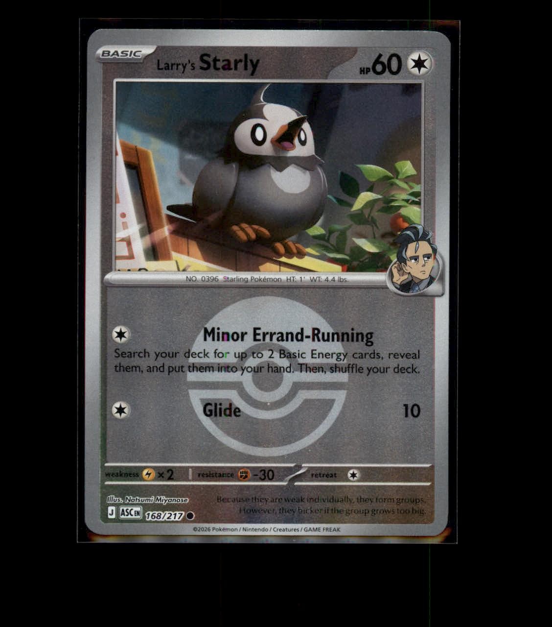 Pokemon ME: Ascended Heroes #168/217 Larry’s Starly (Poke Ball) TCG Trading Card