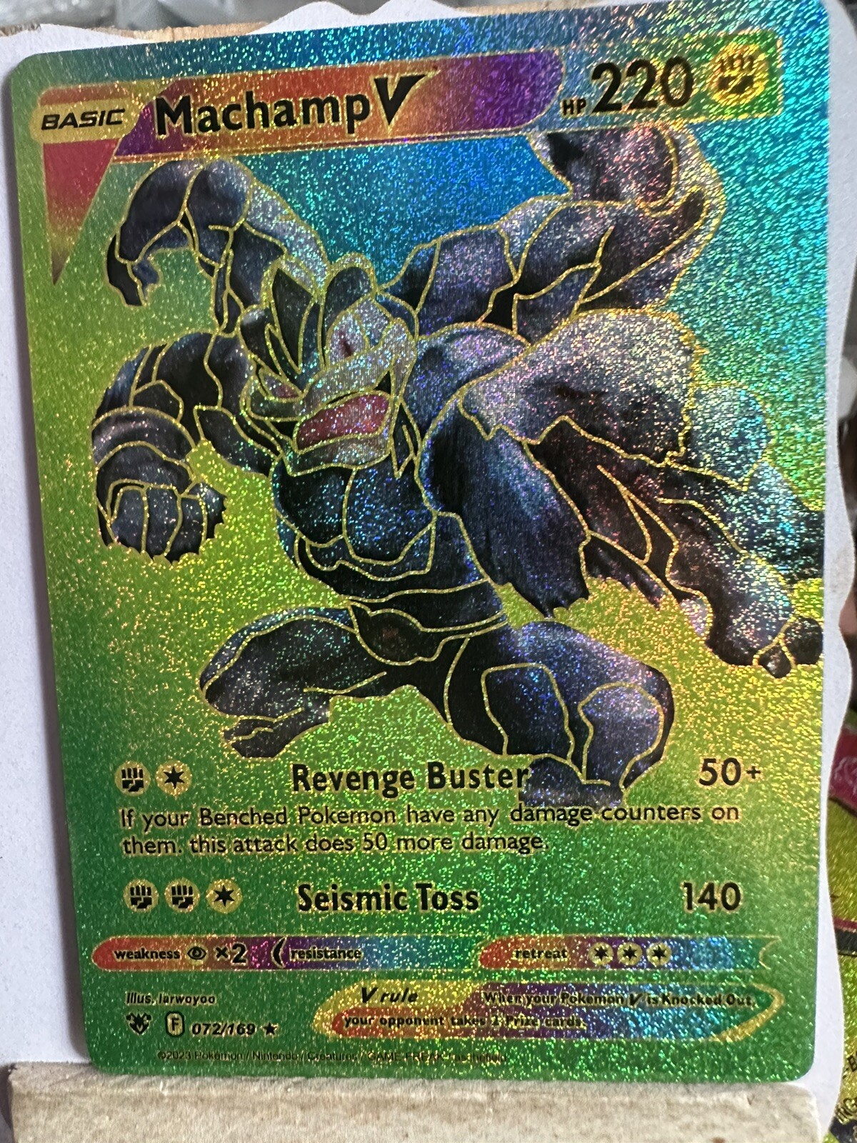 Machamp V Multi Color Foil Fan Art 🖼️ Hp220 NM
