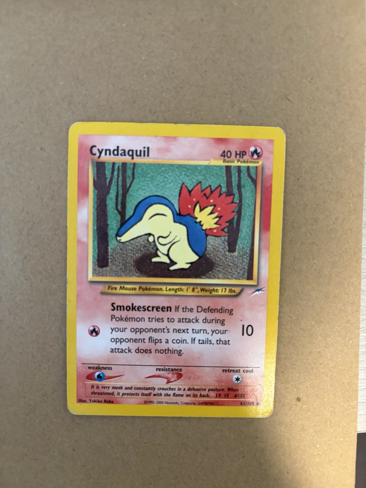 Cyndaquil – 2000 Pokemon Neo Destiny – #61/105 MP