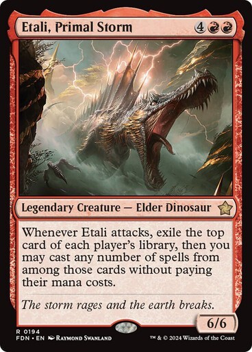 Etali, Primal Storm NM Legendary RARE MTG Foundations [FDN] Red Dinosaur Regular