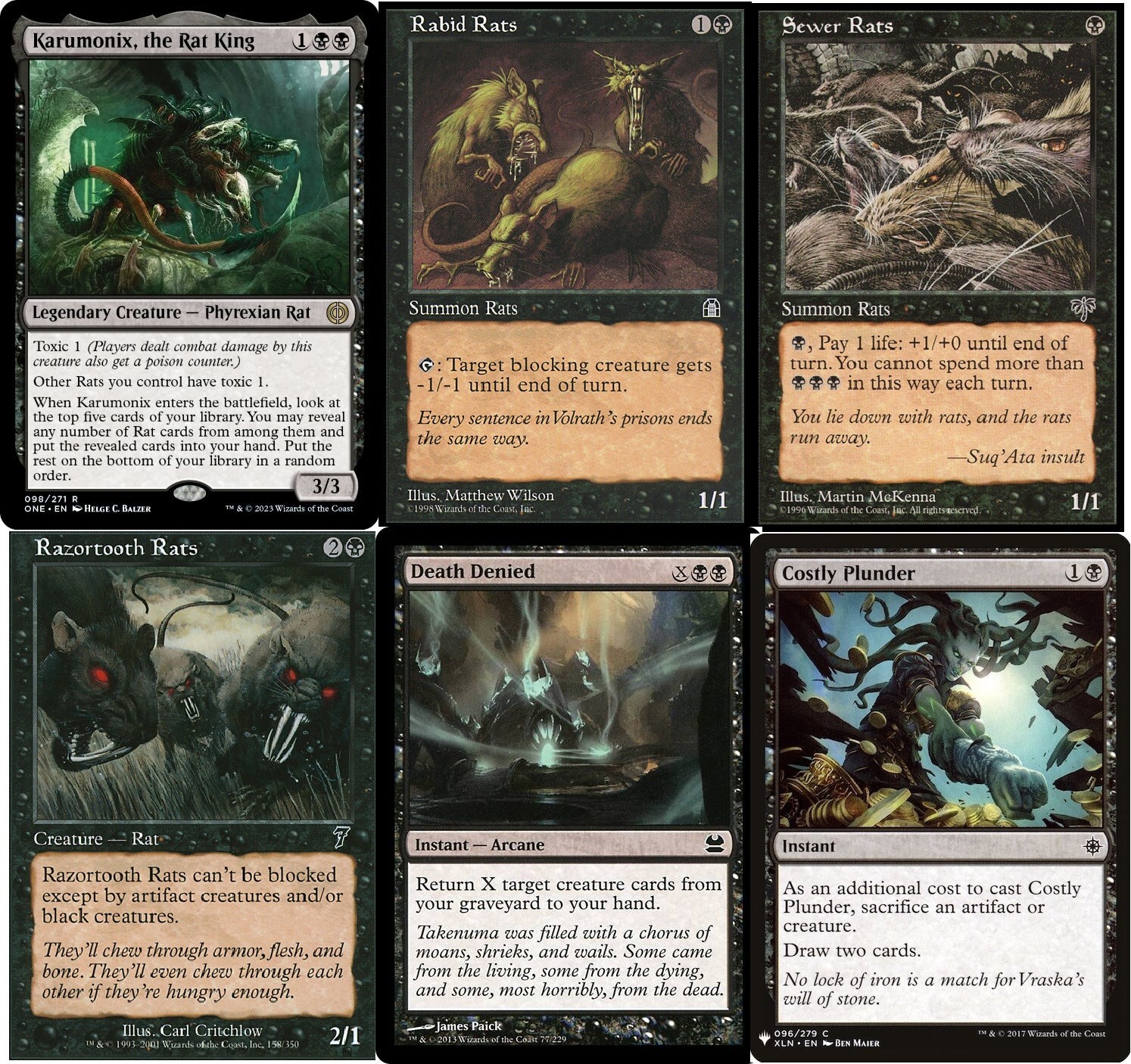 MTG Commander EDH Deck Karumonix, the Rat King 100 Magic Cards Custom Rats – NM
