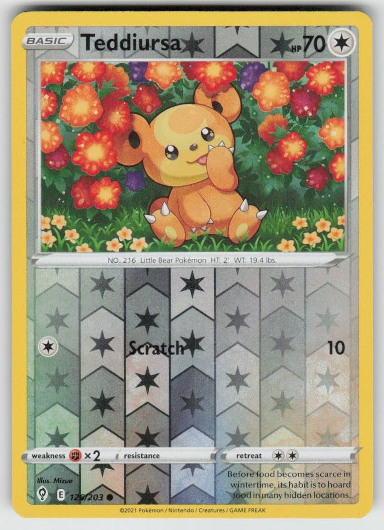 PO-04 Reverse Holo Teddiursa 126/203 Common Evolving Skies Near Mint